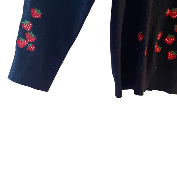 Vintage Bonnie Lee blue coquette Sweater cottage core strawberry Y2K size 40 - Picture 2 of 7